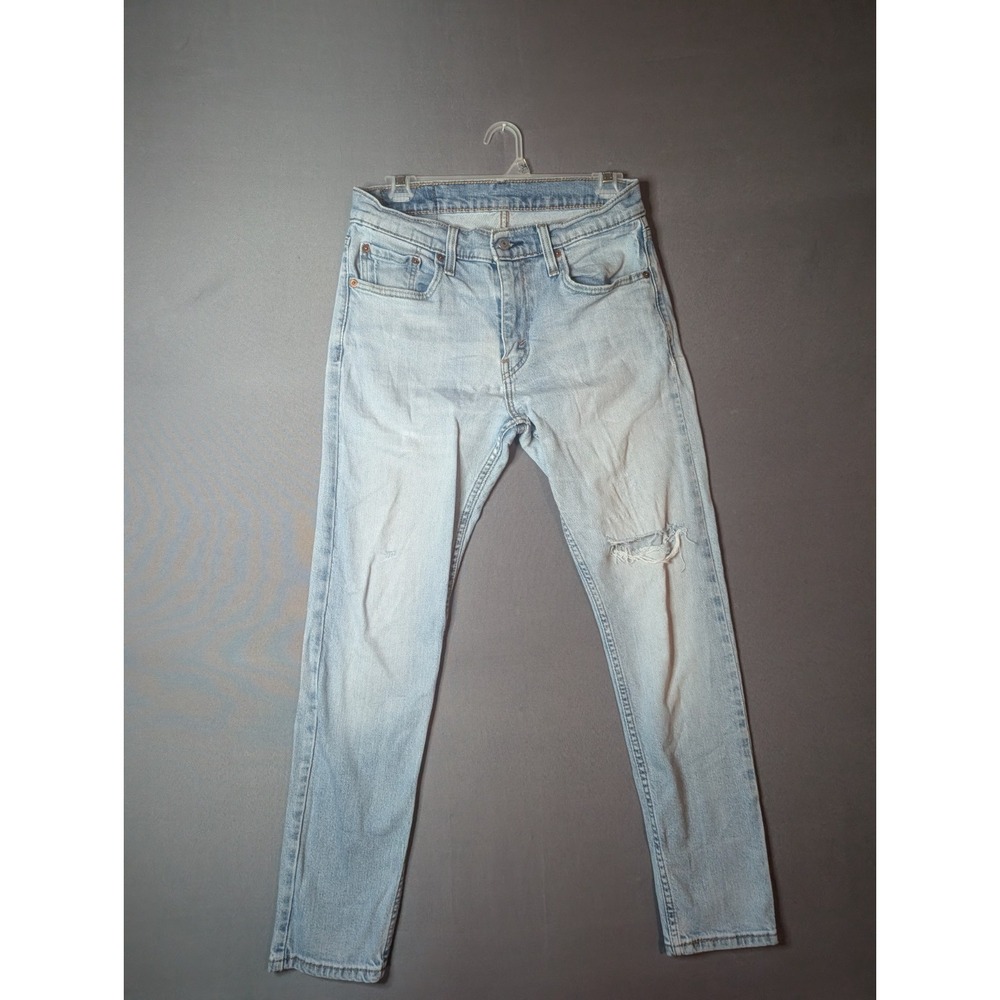 Levis 512 Slim Taper Jeans Mens 30x30 Blue Denim Stretch Ripped 28833-0733